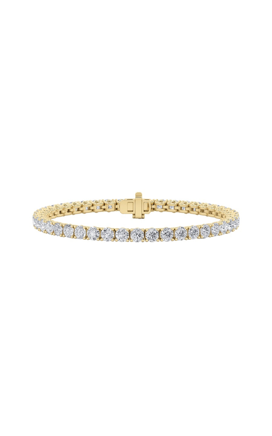 10Cttw Round Shaped Lab Grown Diamond (F/VS) Tennis Bracelet in 14K Gold