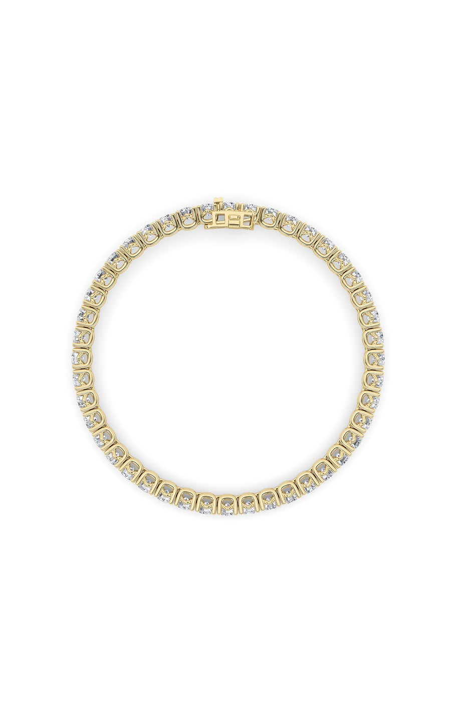 10Cttw Round Shaped Lab Grown Diamond (F/VS) Tennis Bracelet in 14K Gold