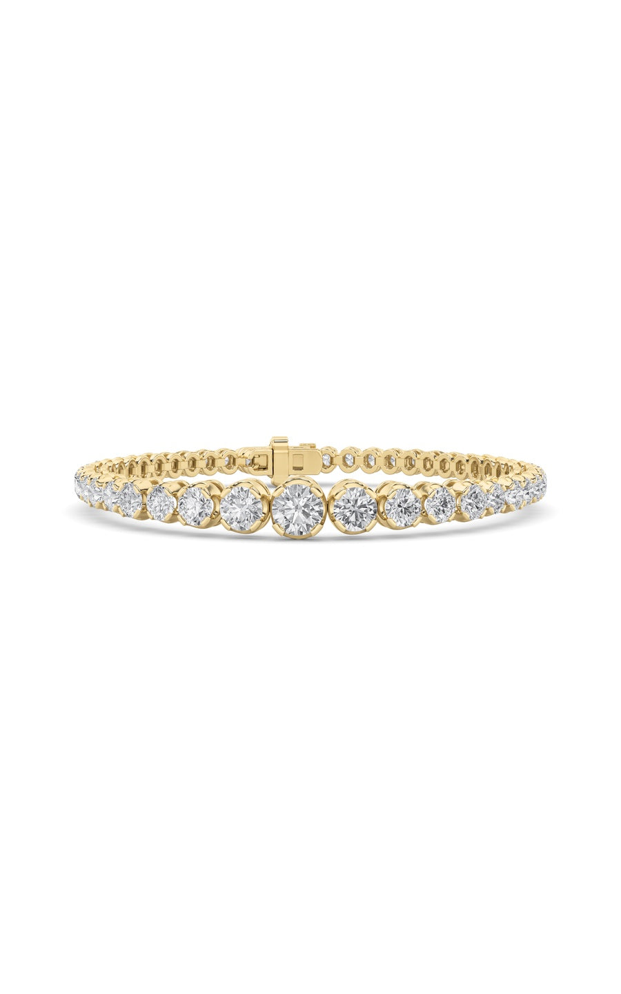 5Cttw Round Shaped Lab Grown Diamond (F/VS) Graduating Tennis Bracelet in 14K Gold