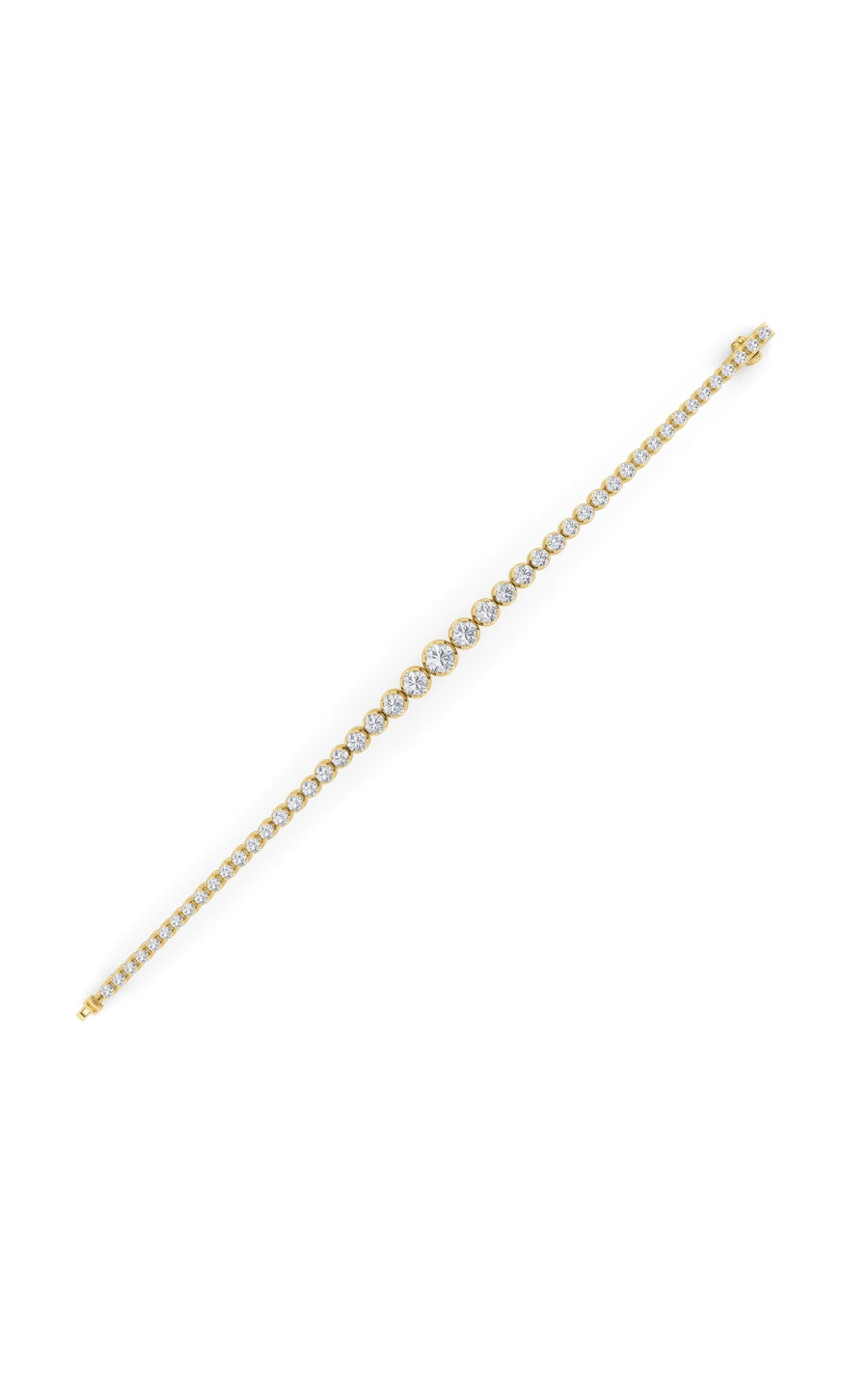 5Cttw Round Shaped Lab Grown Diamond (F/VS) Graduating Tennis Bracelet in 14K Gold
