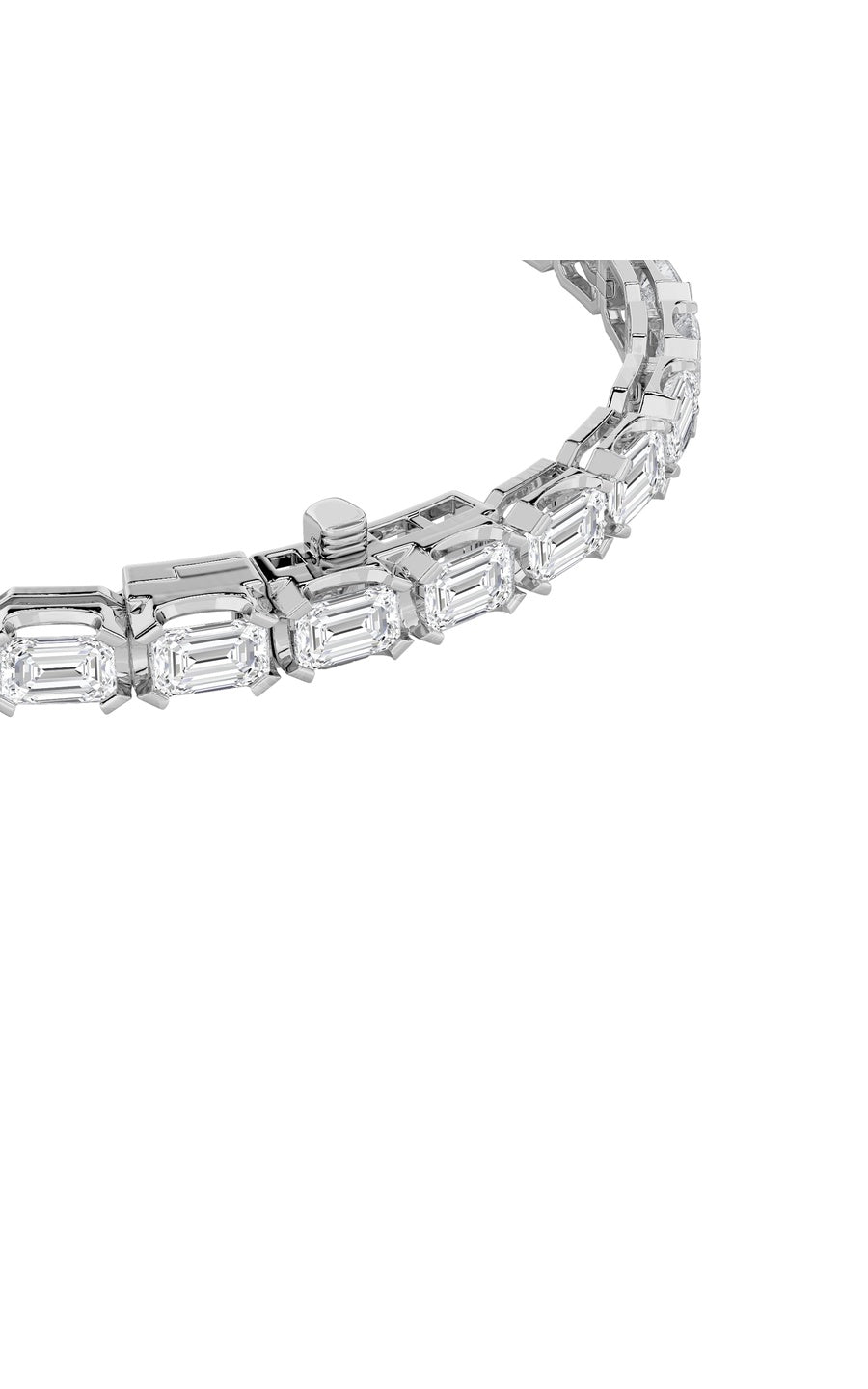 10Cttw Emerald Shaped Lab Grown Diamond (F/VS) Tennis Bracelet in 14K Gold