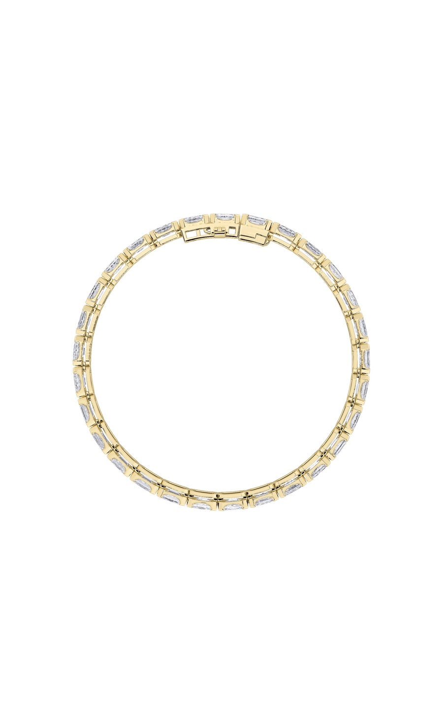 10Cttw Emerald Shaped Lab Grown Diamond (F/VS) Tennis Bracelet in 14K Gold