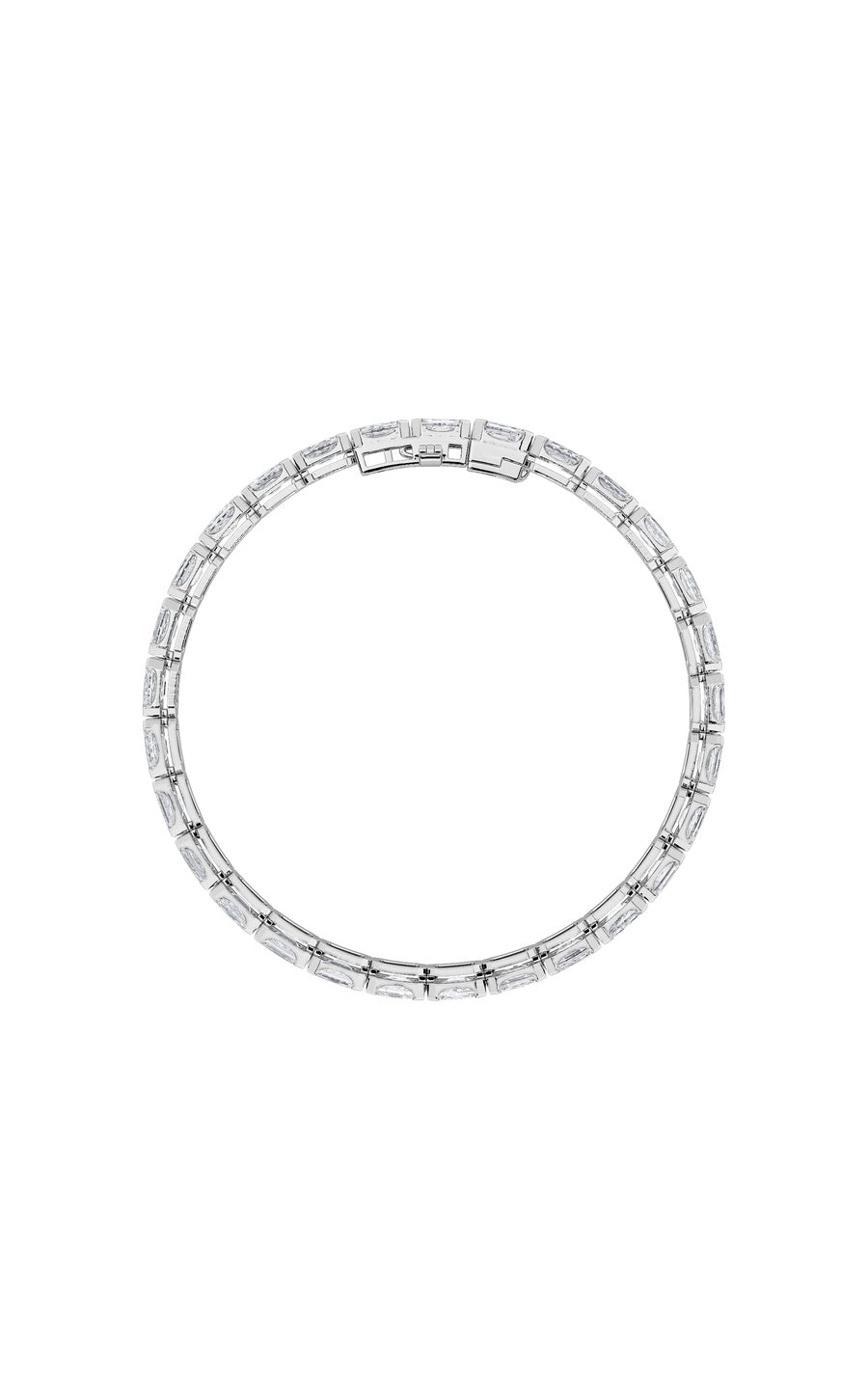 12Cttw Emerald Shaped Lab Grown Diamond (F/VS) Tennis Bracelet in 14K Gold