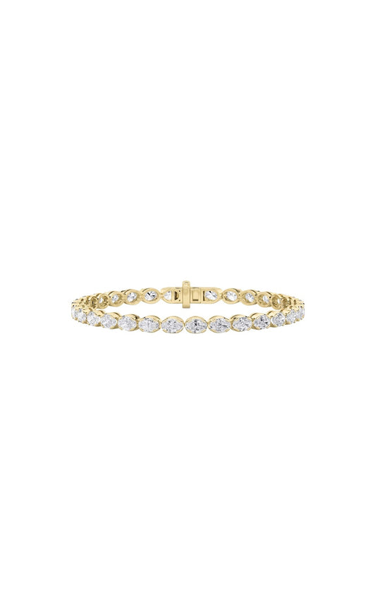 10.5Cttw Oval Shaped Lab Grown Diamond (F/VS) Bracelet in 14K Gold