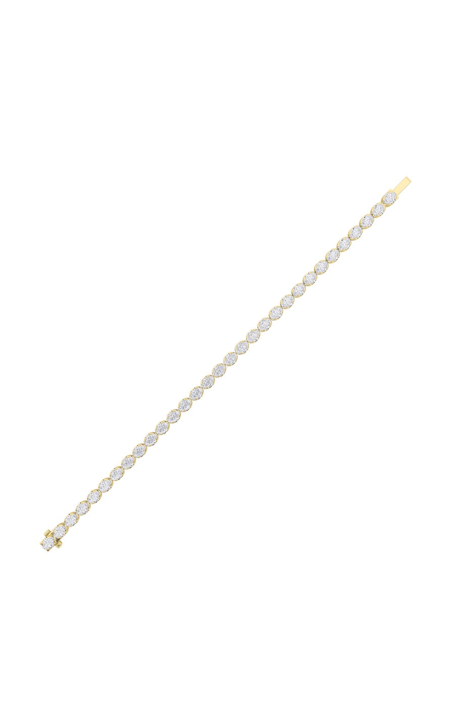 10.5Cttw Oval Shaped Lab Grown Diamond (F/VS) Bracelet in 14K Gold