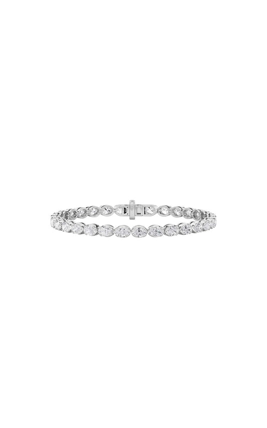 11Cttw Oval Shaped Lab Grown Diamond (F/VS) Bracelet in 14K Gold