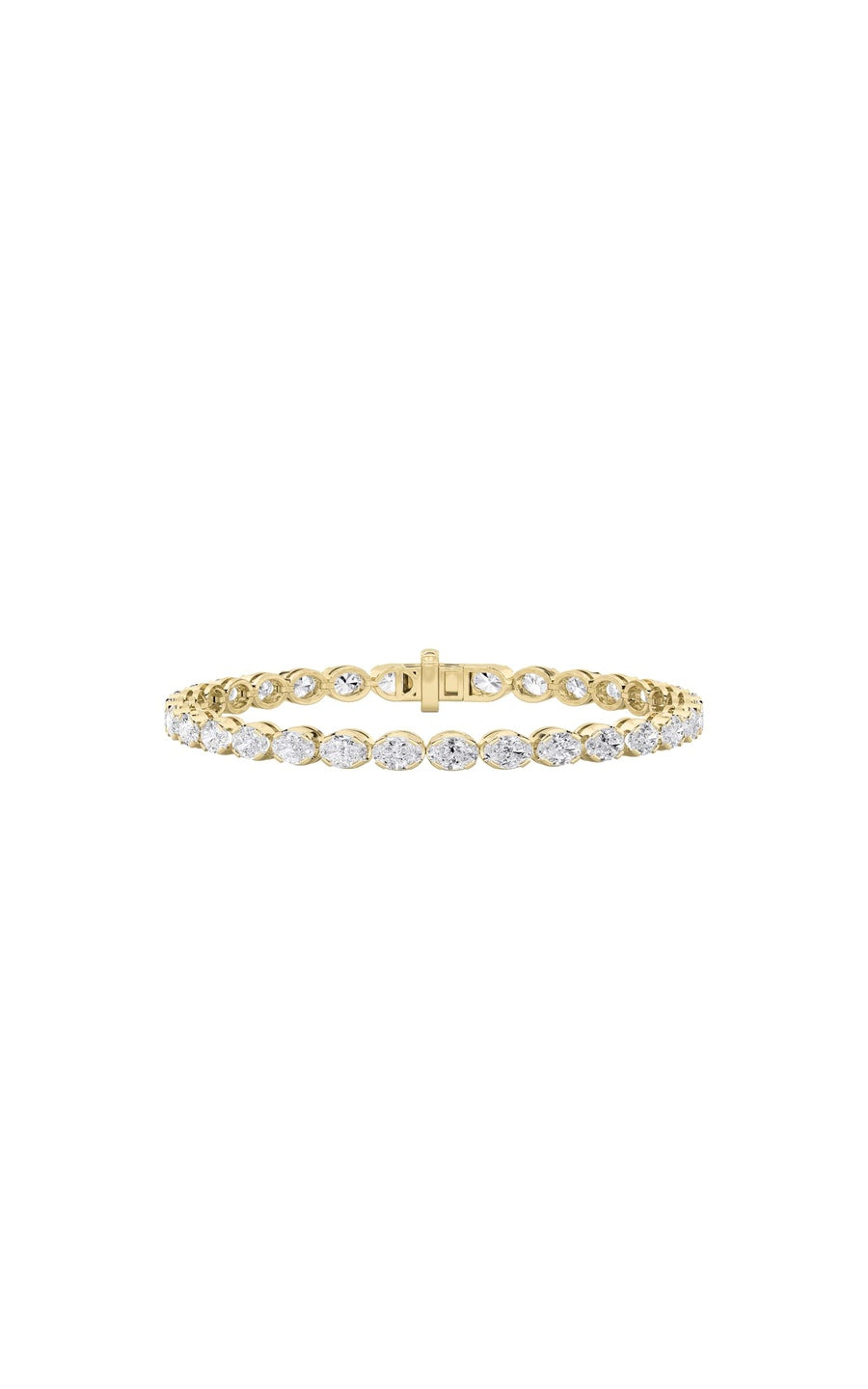 5.5Cttw Oval Shaped Lab Grown Diamond (F/VS) Tennis Bracelet in 14K Gold