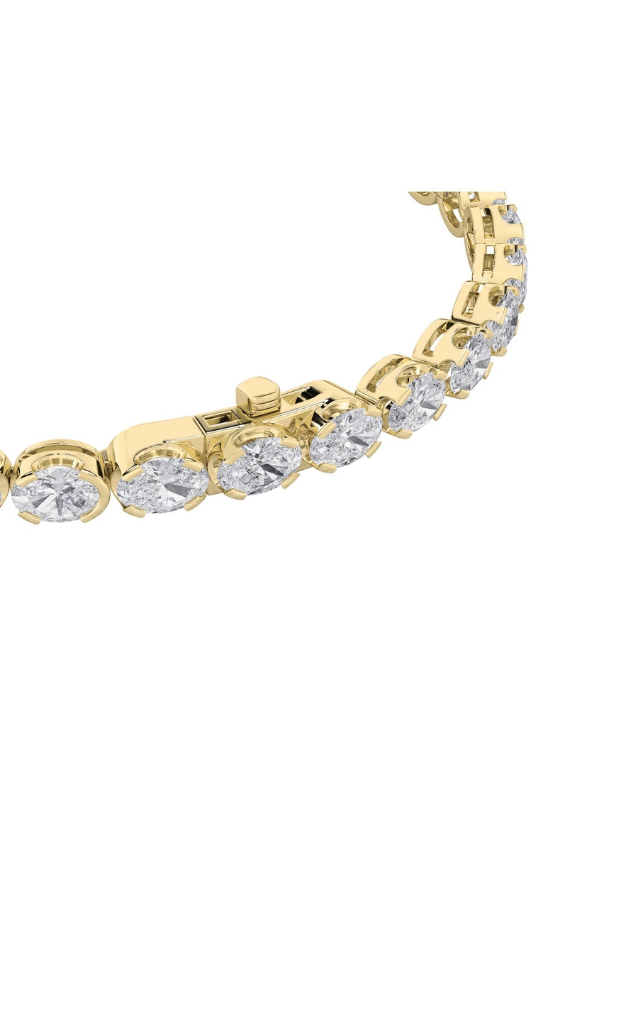 7Cttw Oval Shaped Lab Grown Diamond (F/VS) TennisBracelet in 14K Gold