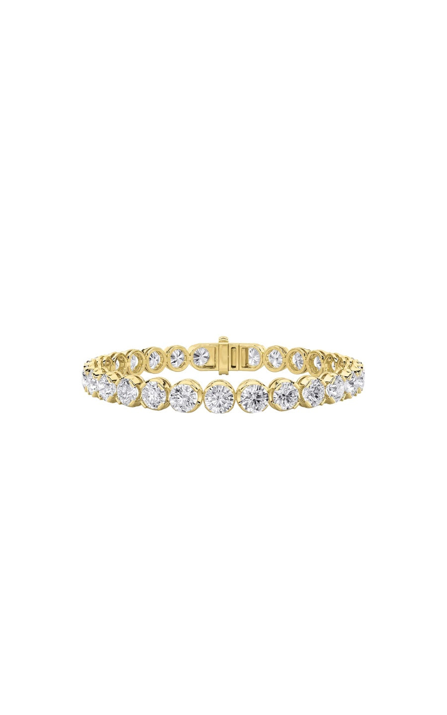 15Cttw Round Shaped Lab Grown Diamond (F/VS) Bracelet in 14K Gold