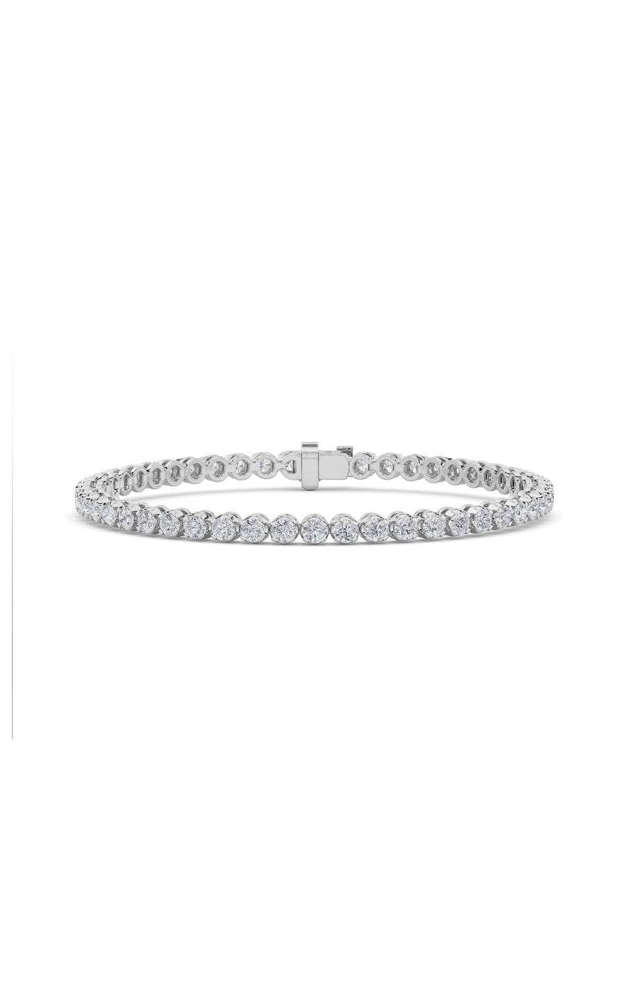 3Cttw Round Shaped Lab Grown Diamond (F/VS) TennisBracelet in 14K Gold
