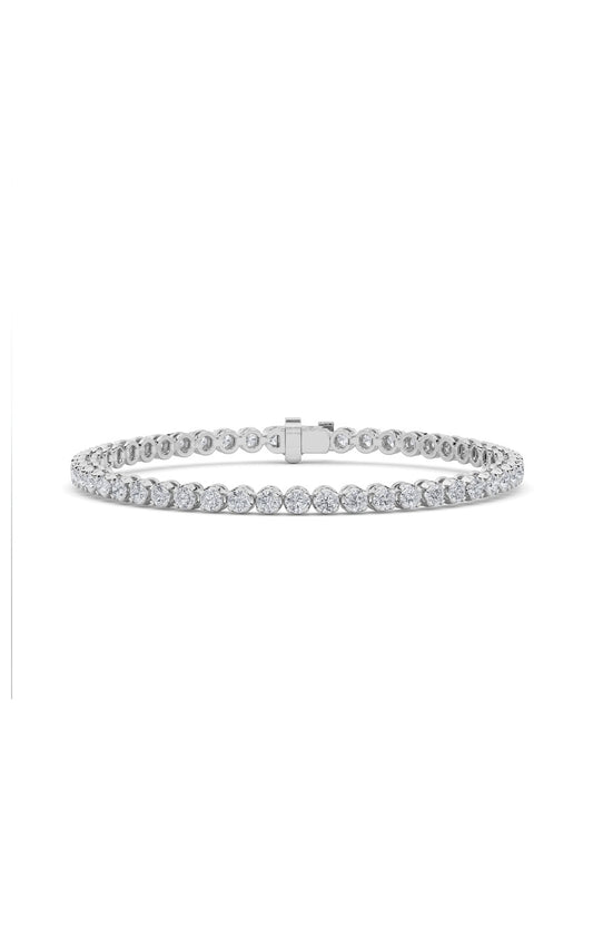 3Cttw Round Shaped Lab Grown Diamond (F/VS) TennisBracelet in 14K Gold