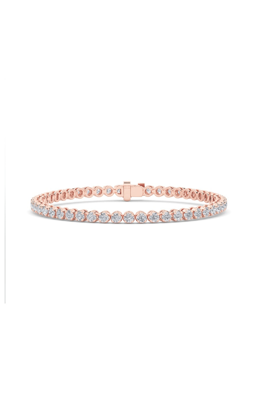 3Cttw Round Shaped Lab Grown Diamond (F/VS) TennisBracelet in 14K Gold