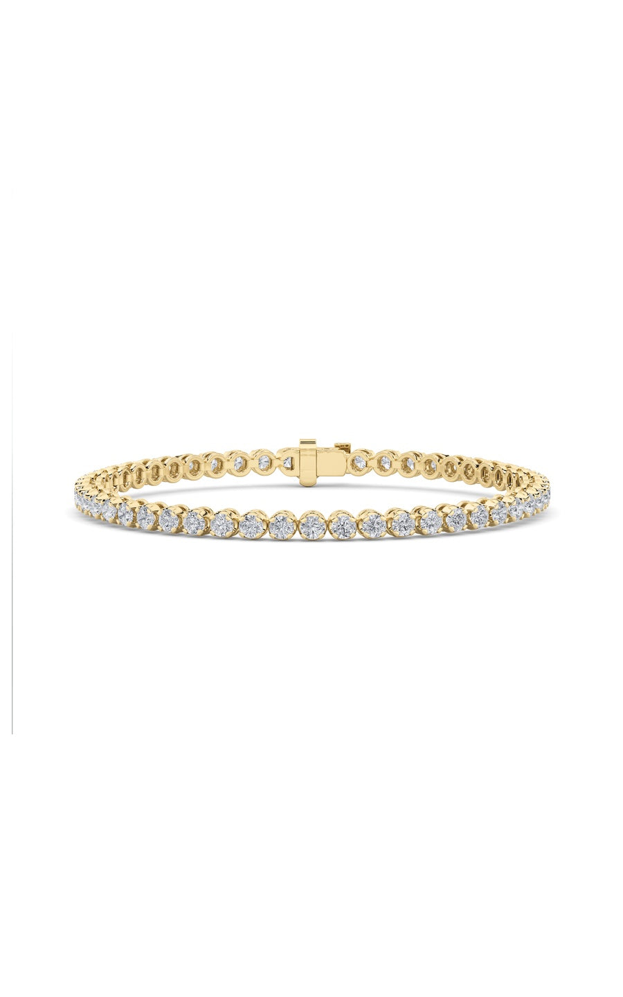 5Cttw Round Shaped Lab Grown Diamond (F/VS) TennisBracelet in 14K Gold