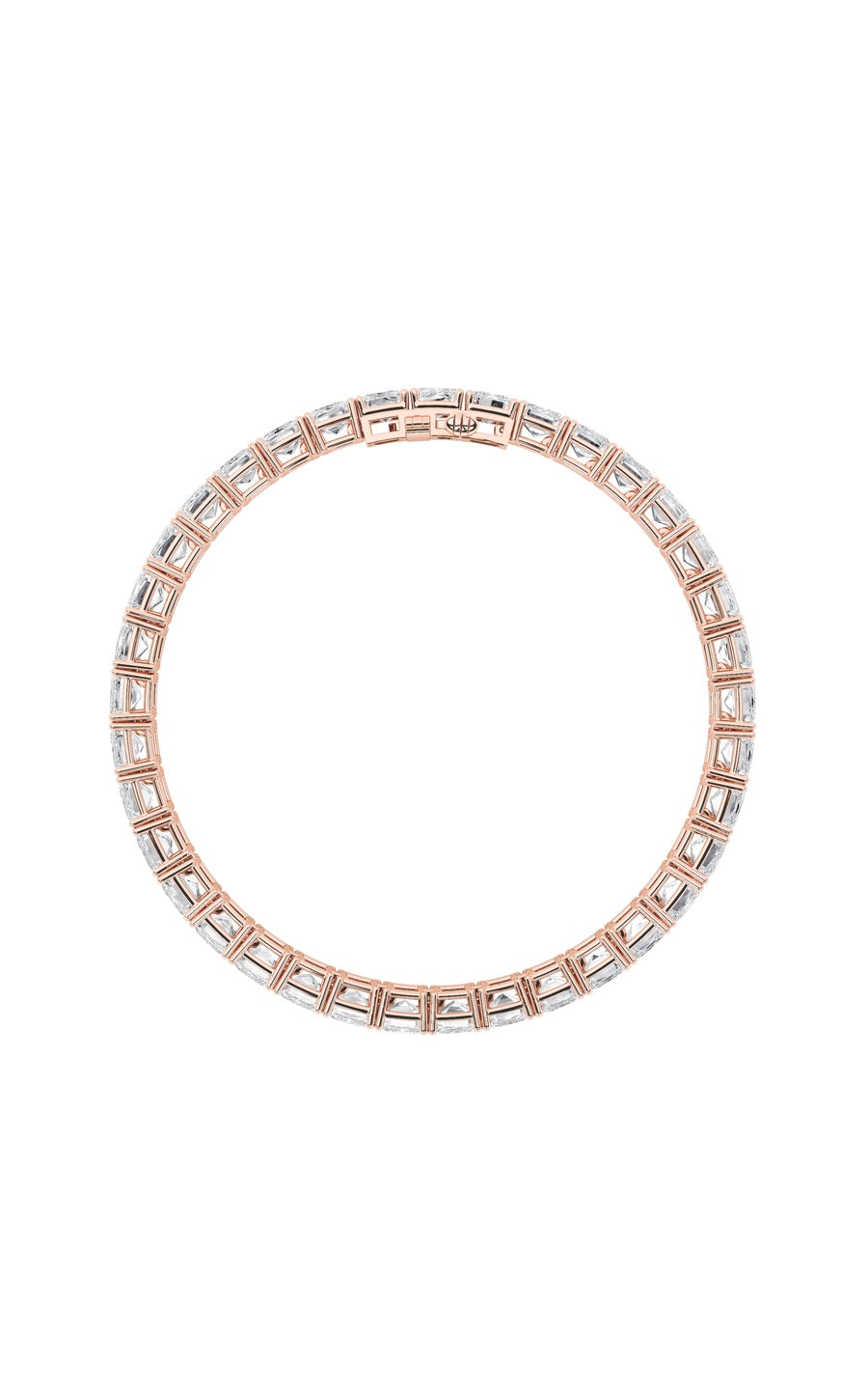 21.5Cttw Emerald Shaped Lab Grown Diamond (G/VS) East West Line Bracelet in 14K Gold