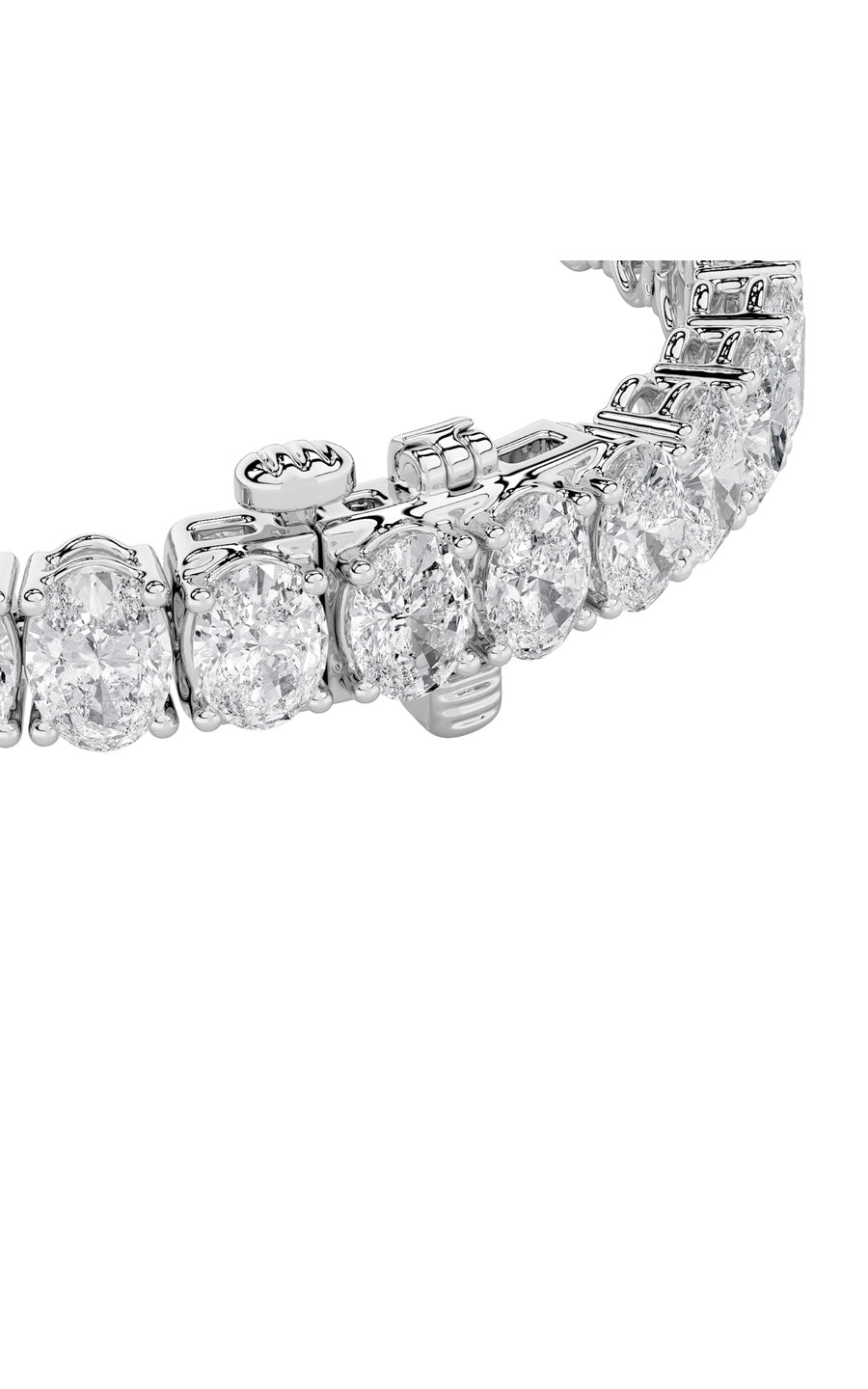 10Cttw Oval Shaped Lab Grown Diamond (F/VS) East West Line Bracelet in 14K Gold