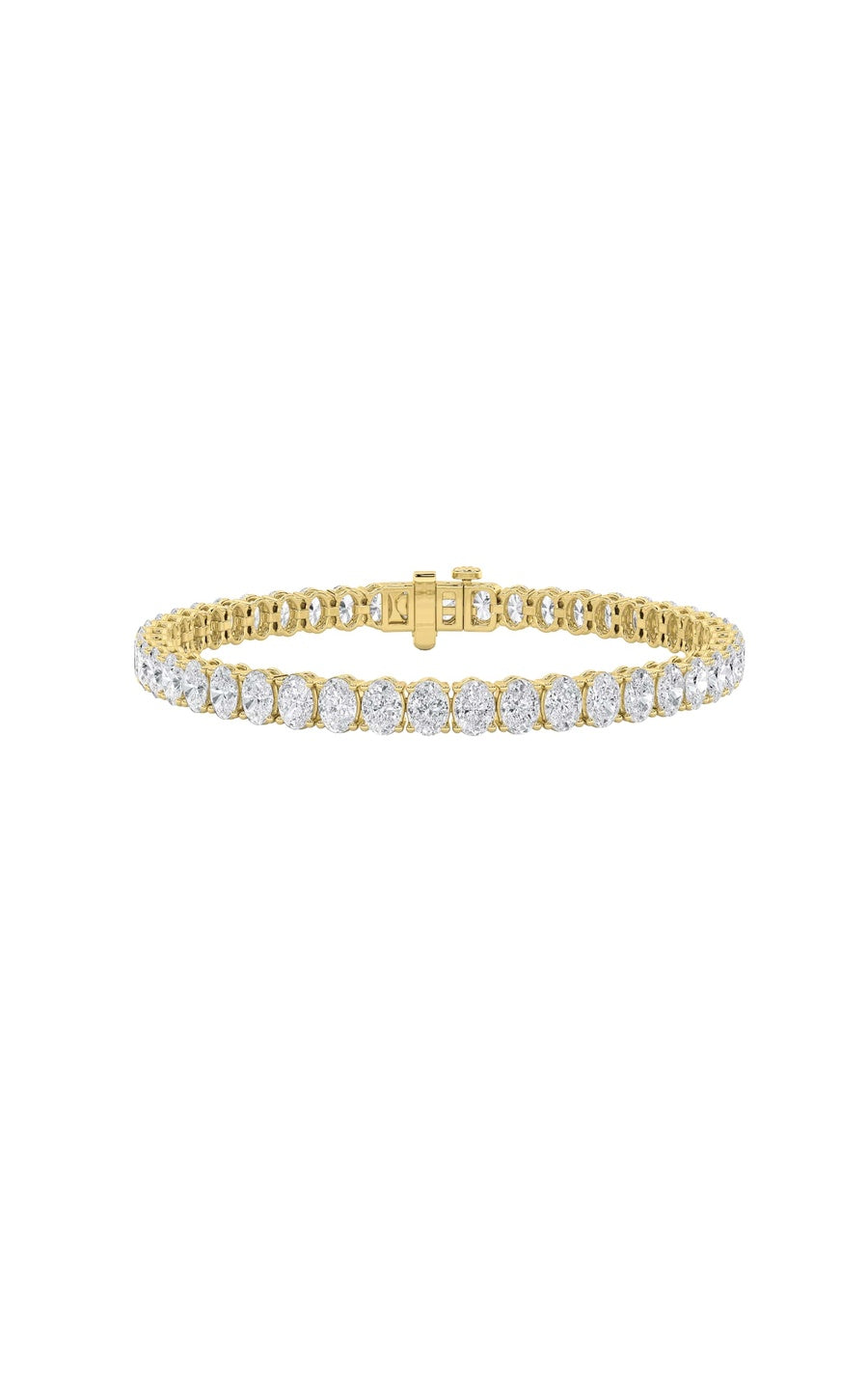 10Cttw Oval Shaped Lab Grown Diamond (F/VS) East West Line Bracelet in 14K Gold