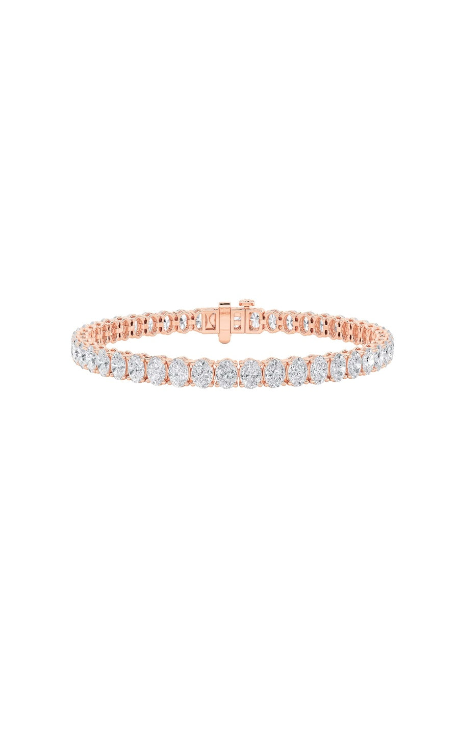 10Cttw Oval Shaped Lab Grown Diamond (F/VS) East West Line Bracelet in 14K Gold