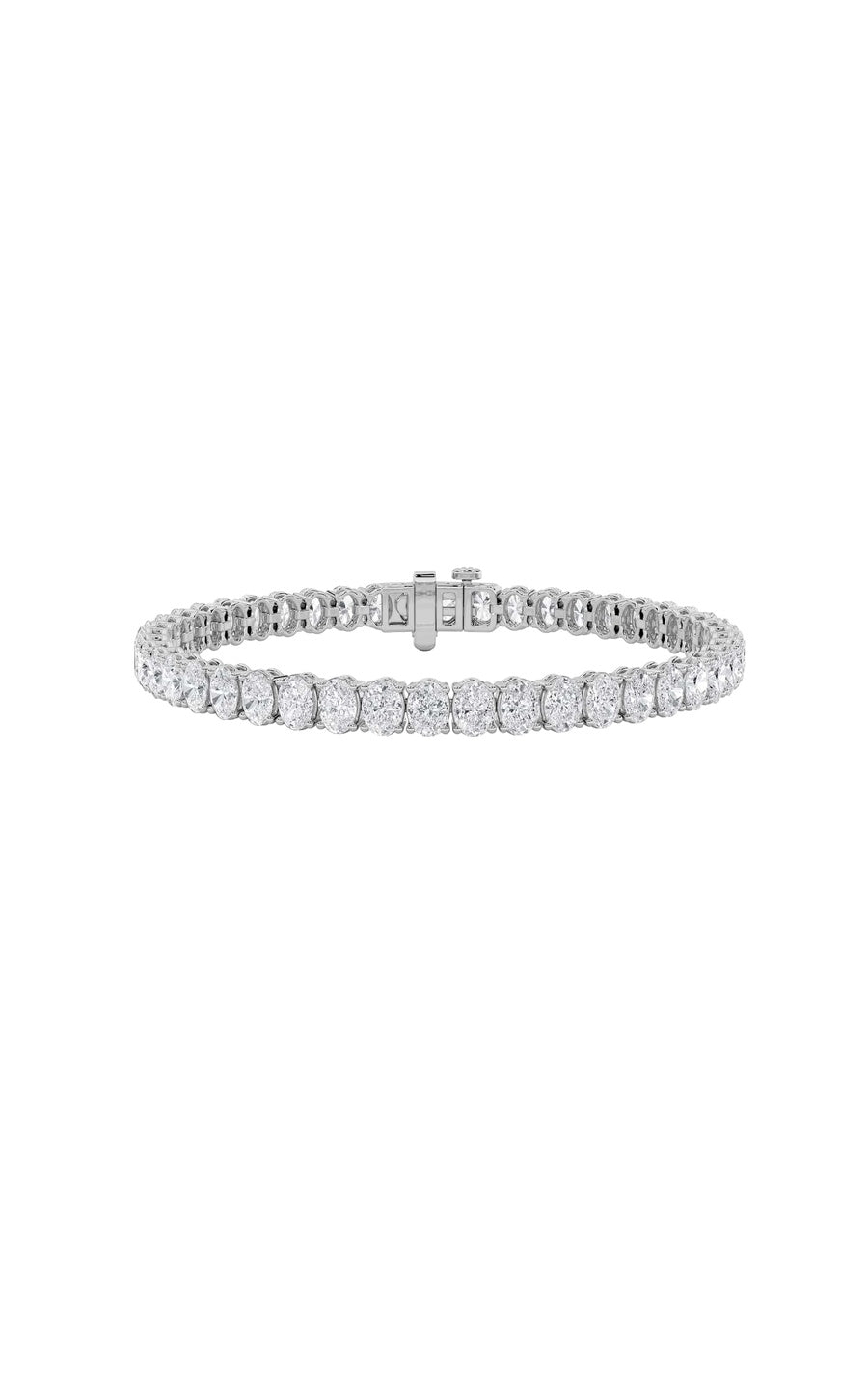12.5Cttw Oval Shaped Lab Grown Diamond (F/VS) EastWest Line Bracelet in 14K Gold