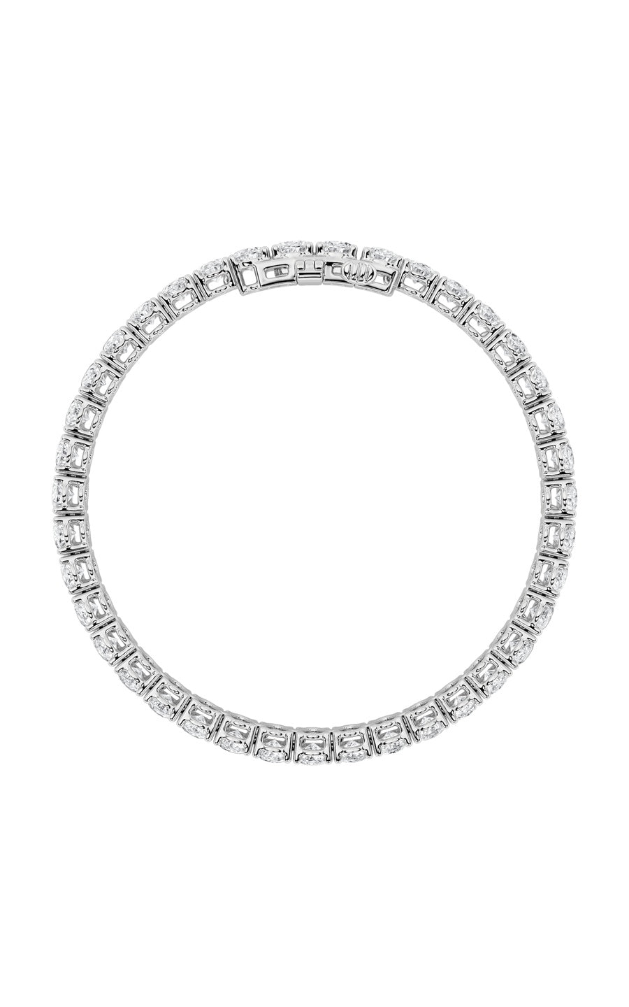 15Cttw Oval Shaped Lab Grown Diamond (F/VS) East West Line Bracelet in 14K Gold