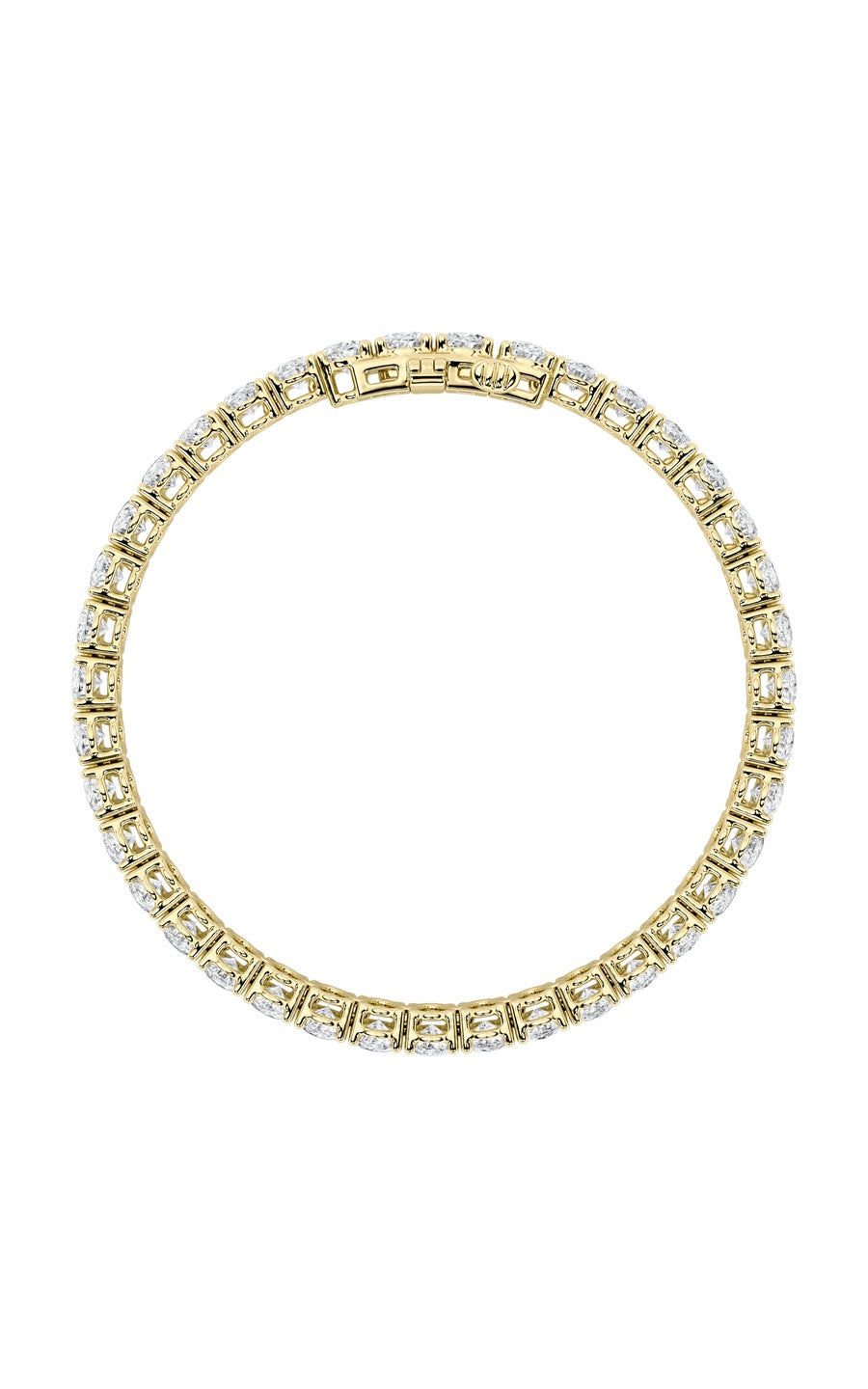 15Cttw Oval Shaped Lab Grown Diamond (F/VS) East West Line Bracelet in 14K Gold