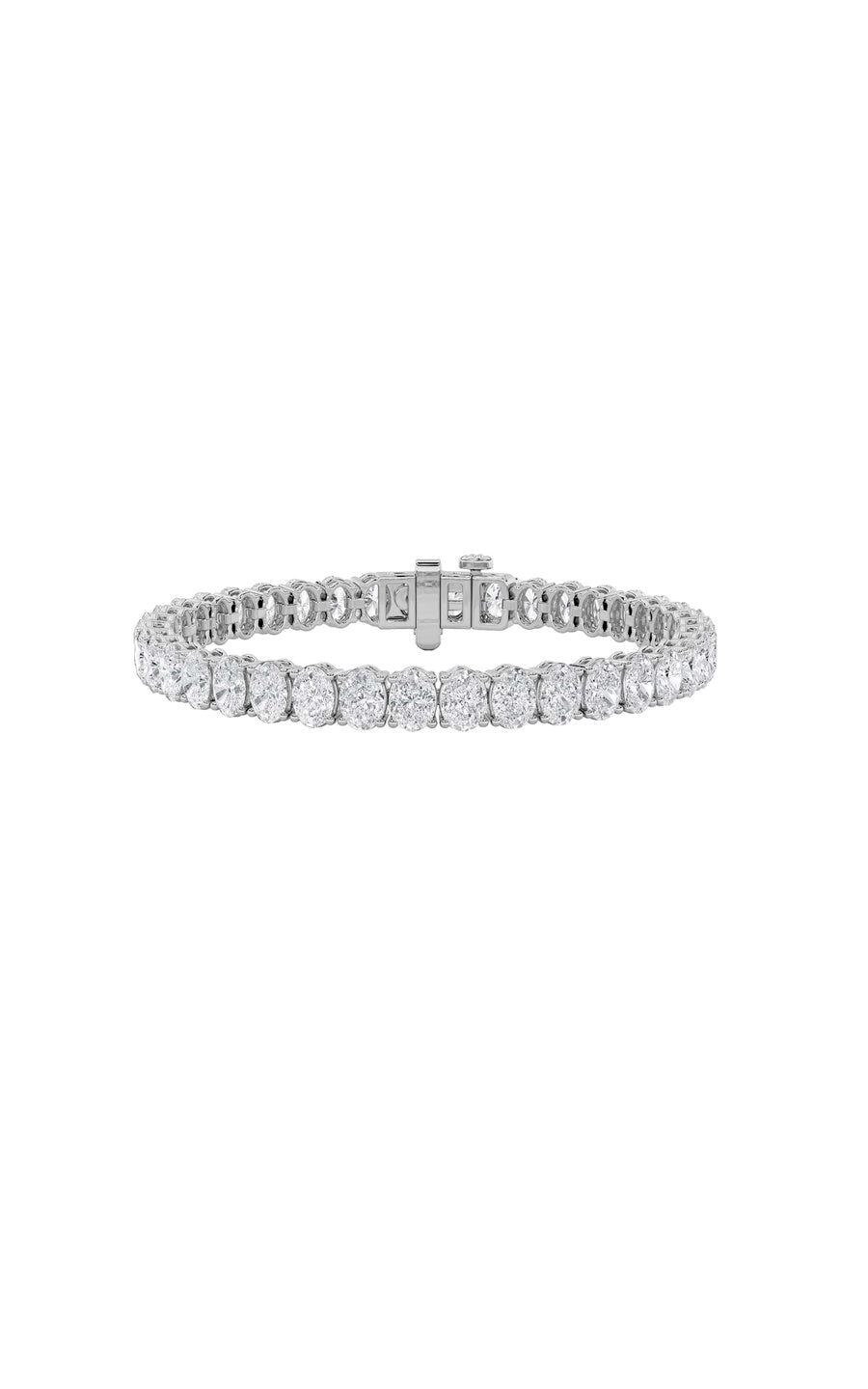 18.5Cttw Oval Shaped Lab Grown Diamond (F/VS) EastWest Line Bracelet in 14K Gold