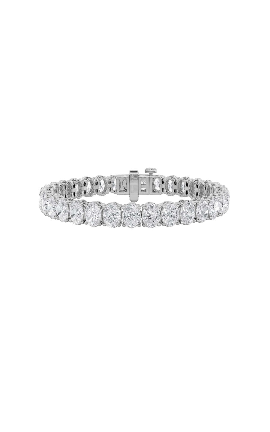 24Cttw Oval Shaped Lab Grown Diamond (F/VS) East West Line Bracelet in 14K Gold