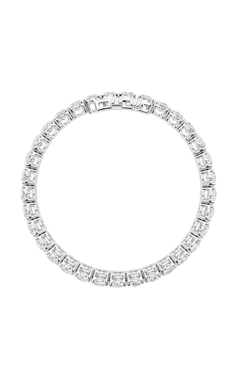 24Cttw Oval Shaped Lab Grown Diamond (F/VS) East West Line Bracelet in 14K Gold