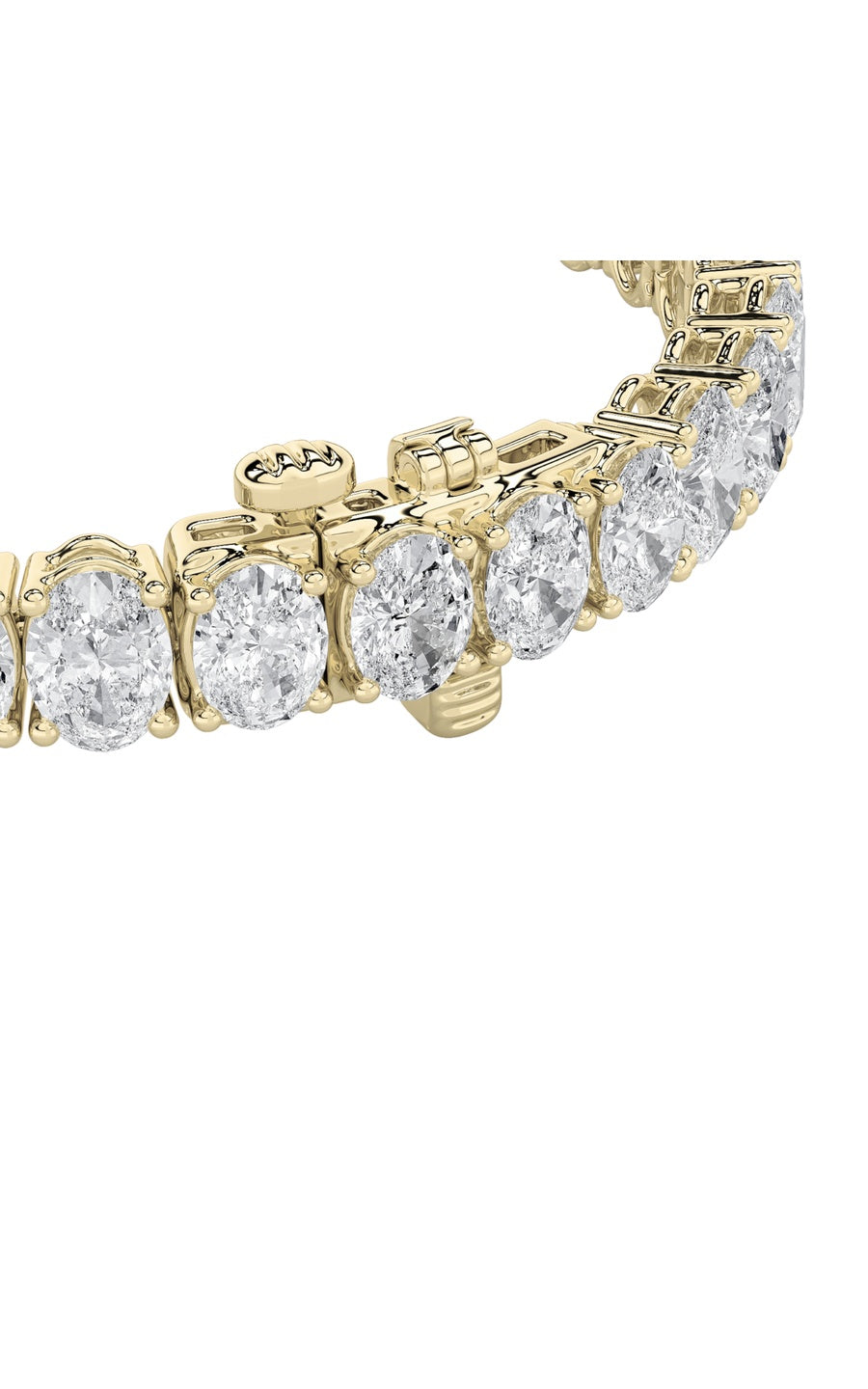 24Cttw Oval Shaped Lab Grown Diamond (F/VS) East West Line Bracelet in 14K Gold
