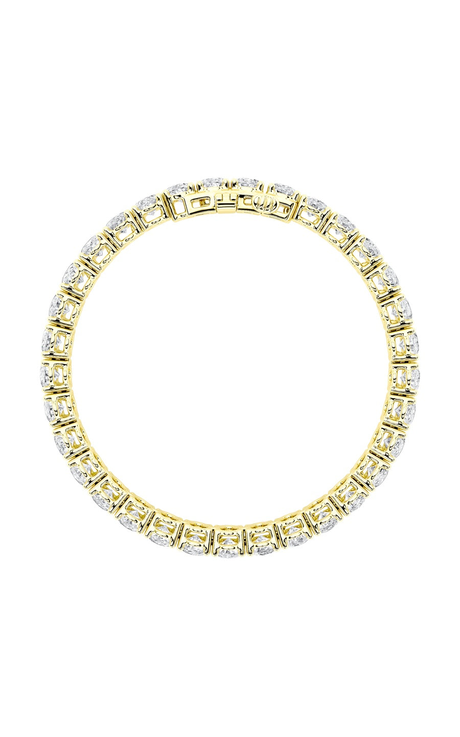 24Cttw Oval Shaped Lab Grown Diamond (F/VS) East West Line Bracelet in 14K Gold