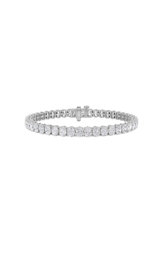 9Cttw Oval Shaped Lab Grown Diamond (G/VS) East West Line Bracelet in 14K Gold