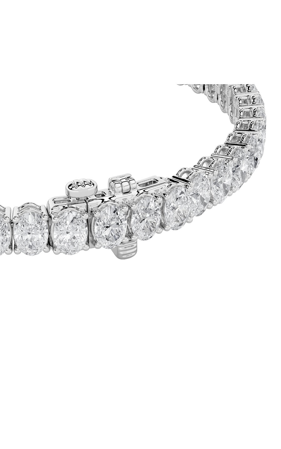 9Cttw Oval Shaped Lab Grown Diamond (G/VS) East West Line Bracelet in 14K Gold