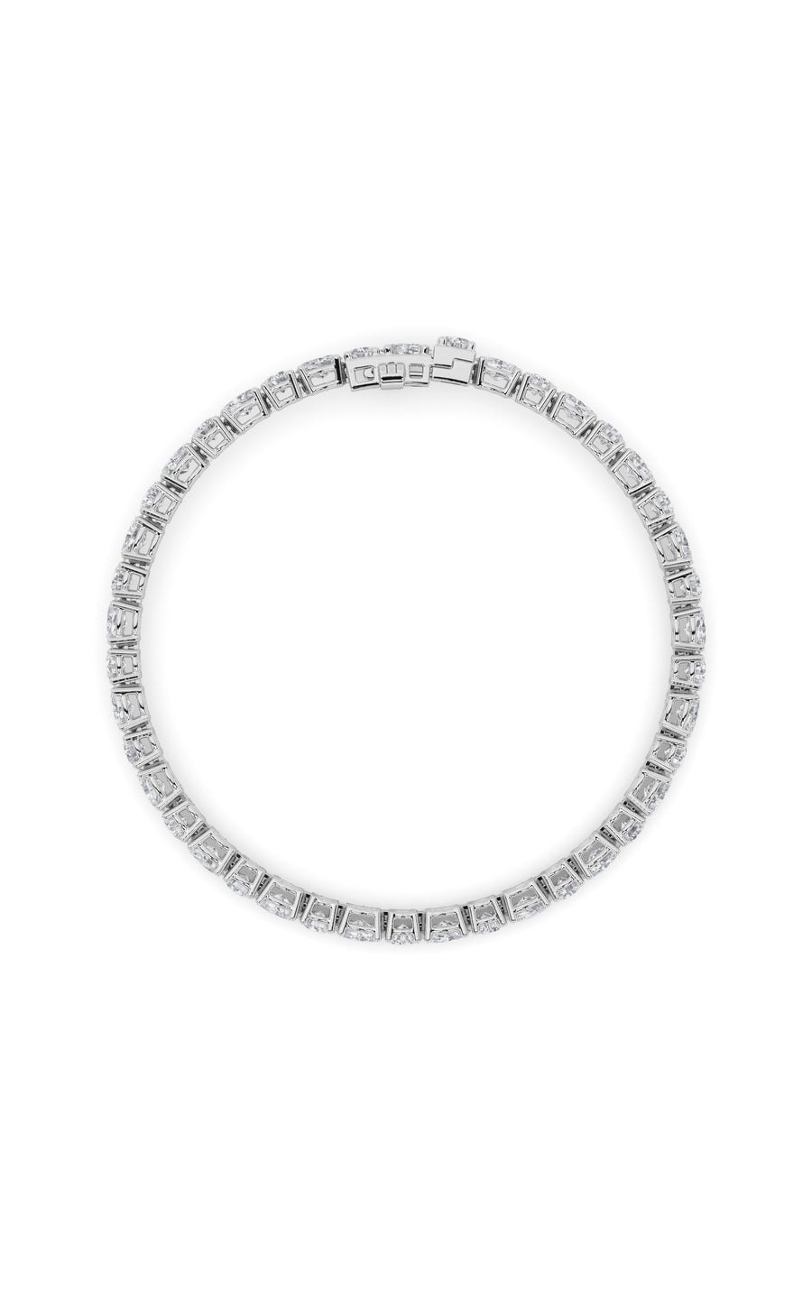 7Cttw Oval Shaped Lab Grown Diamond (F/VS) East West Bracelet in 14K Gold