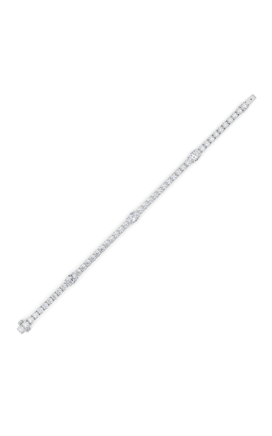 10Cttw Oval Shaped Lab Grown Diamond (F/VS) East West Station Bracelet in 14K Gold