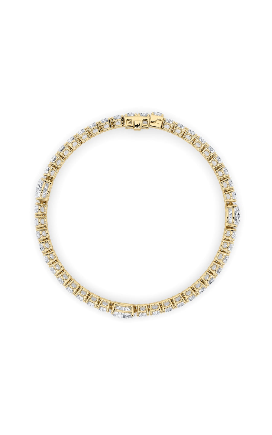 10Cttw Oval Shaped Lab Grown Diamond (F/VS) East West Station Bracelet in 14K Gold