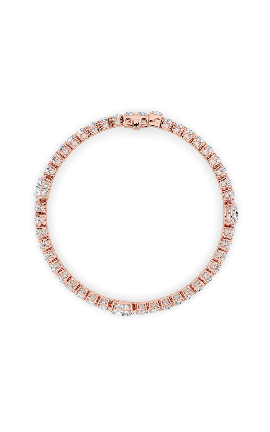 10Cttw Oval Shaped Lab Grown Diamond (F/VS) East West Station Bracelet in 14K Gold