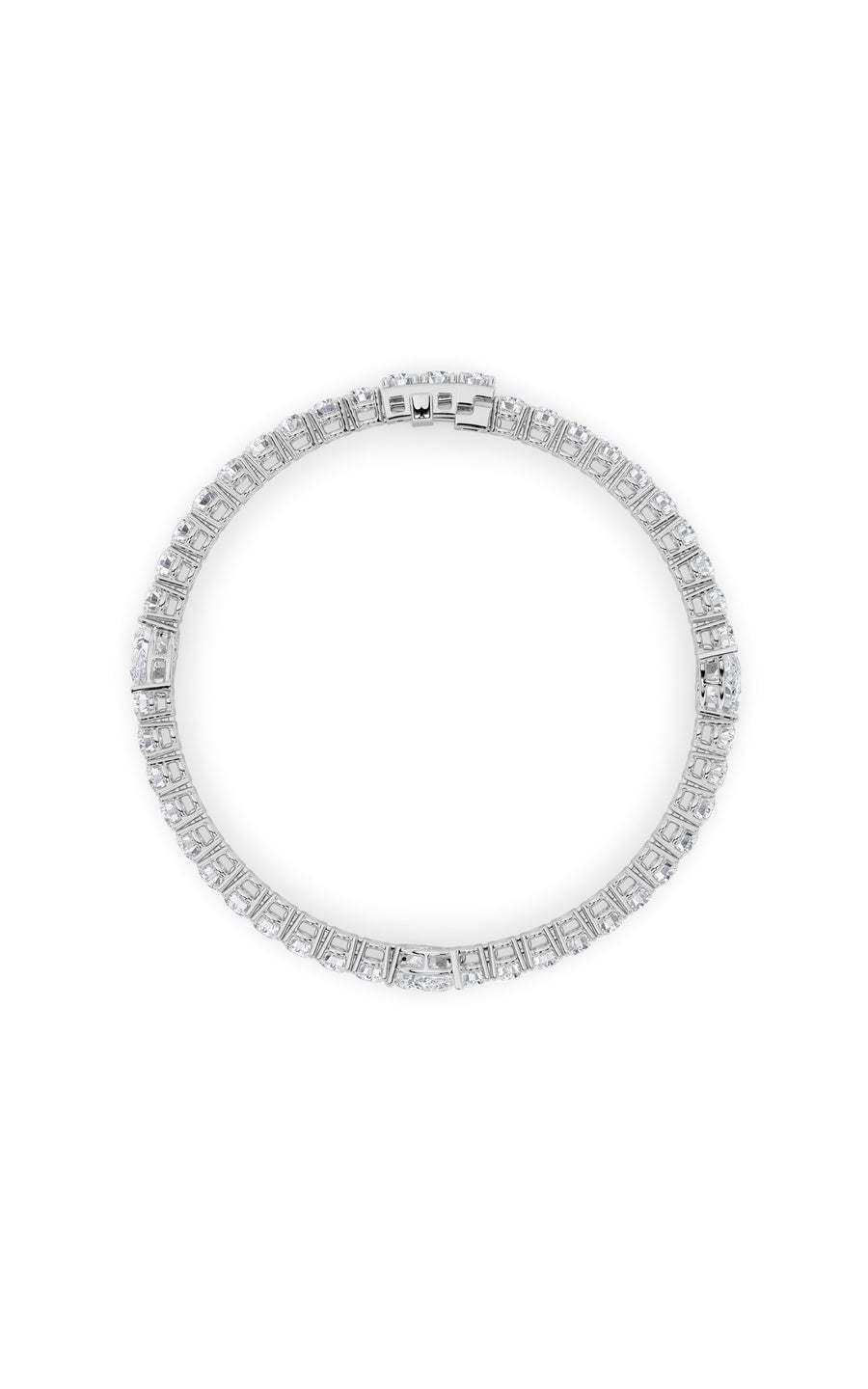 10Cttw Pear Shaped Lab Grown Diamond (F/VS) East West Station Bracelet in 14K Gold