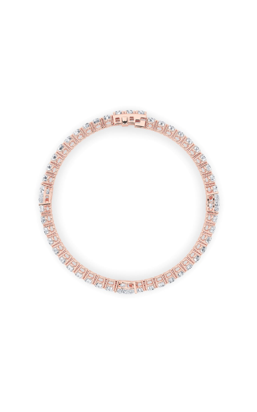 10Cttw Pear Shaped Lab Grown Diamond (F/VS) East West Station Bracelet in 14K Gold