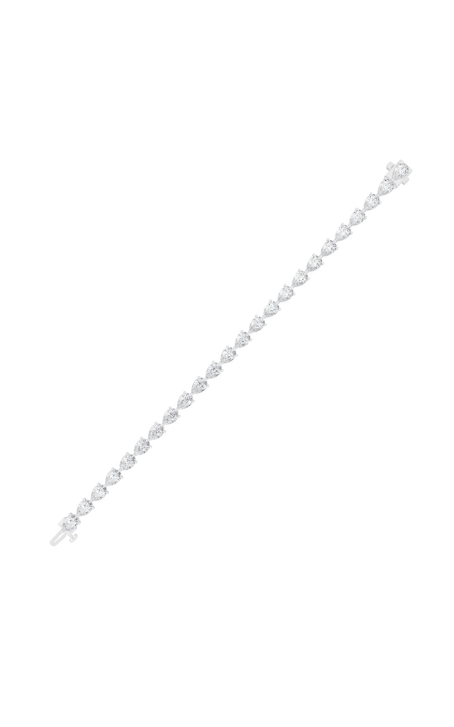 12Cttw Pear Shaped Lab Grown Diamond (F/VS) FancyLine Bracelet in 14K Gold