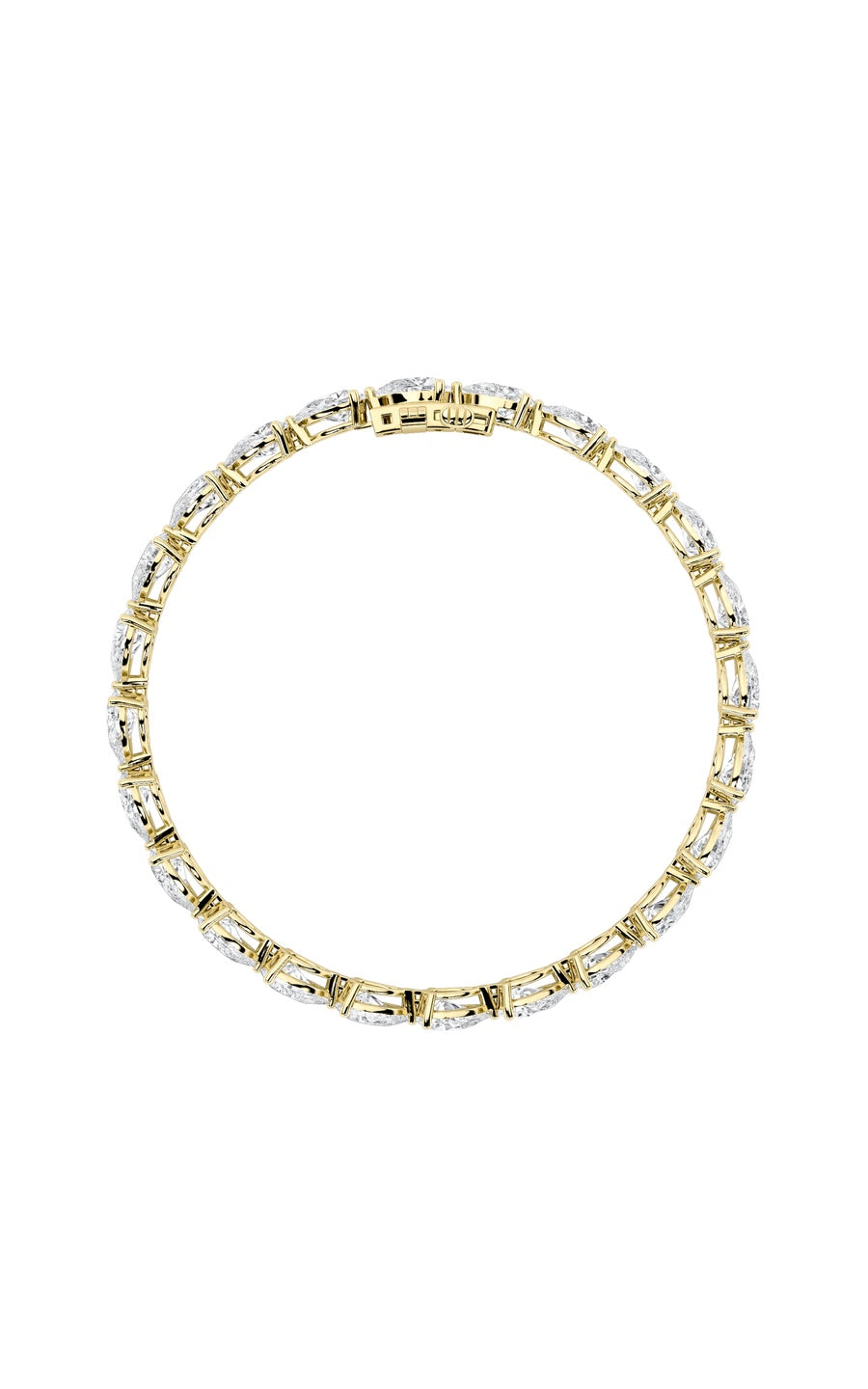 12Cttw Pear Shaped Lab Grown Diamond (F/VS) FancyLine Bracelet in 14K Gold