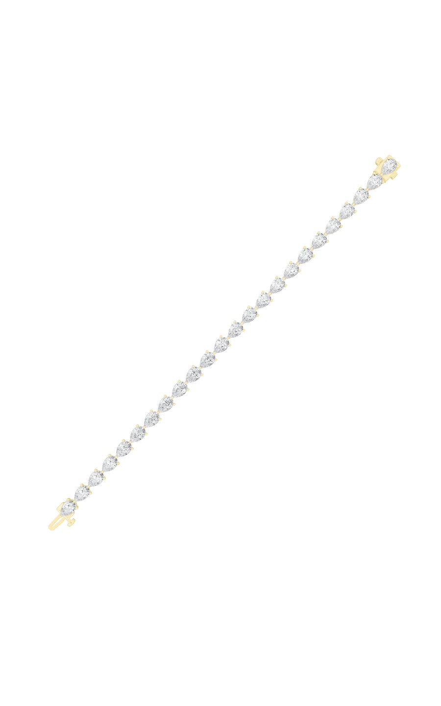 12Cttw Pear Shaped Lab Grown Diamond (F/VS) FancyLine Bracelet in 14K Gold