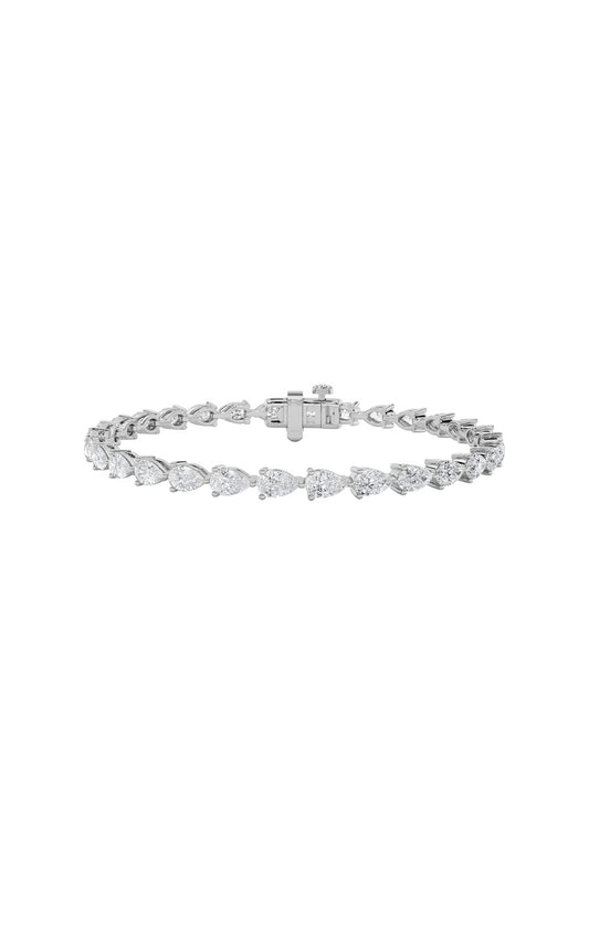 6Cttw Pear Shaped Lab Grown Diamond (F/VS) Fancy Line Bracelet in 14K Gold