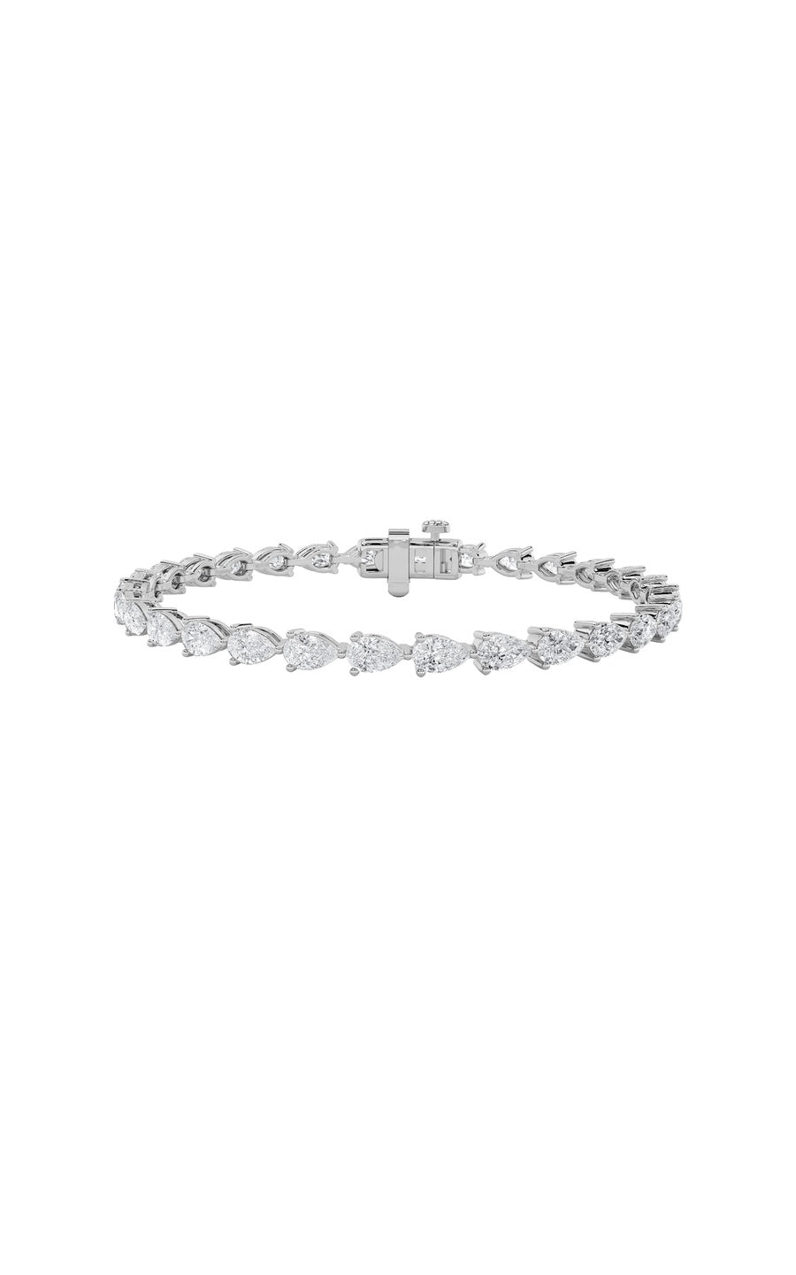 6Cttw Pear Shaped Lab Grown Diamond (F/VS) Fancy Line Bracelet in 14K Gold