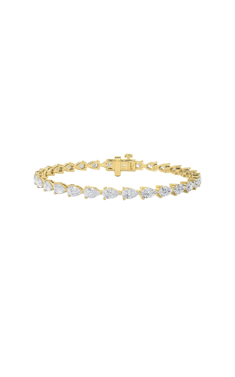 6Cttw Pear Shaped Lab Grown Diamond (F/VS) Fancy Line Bracelet in 14K Gold
