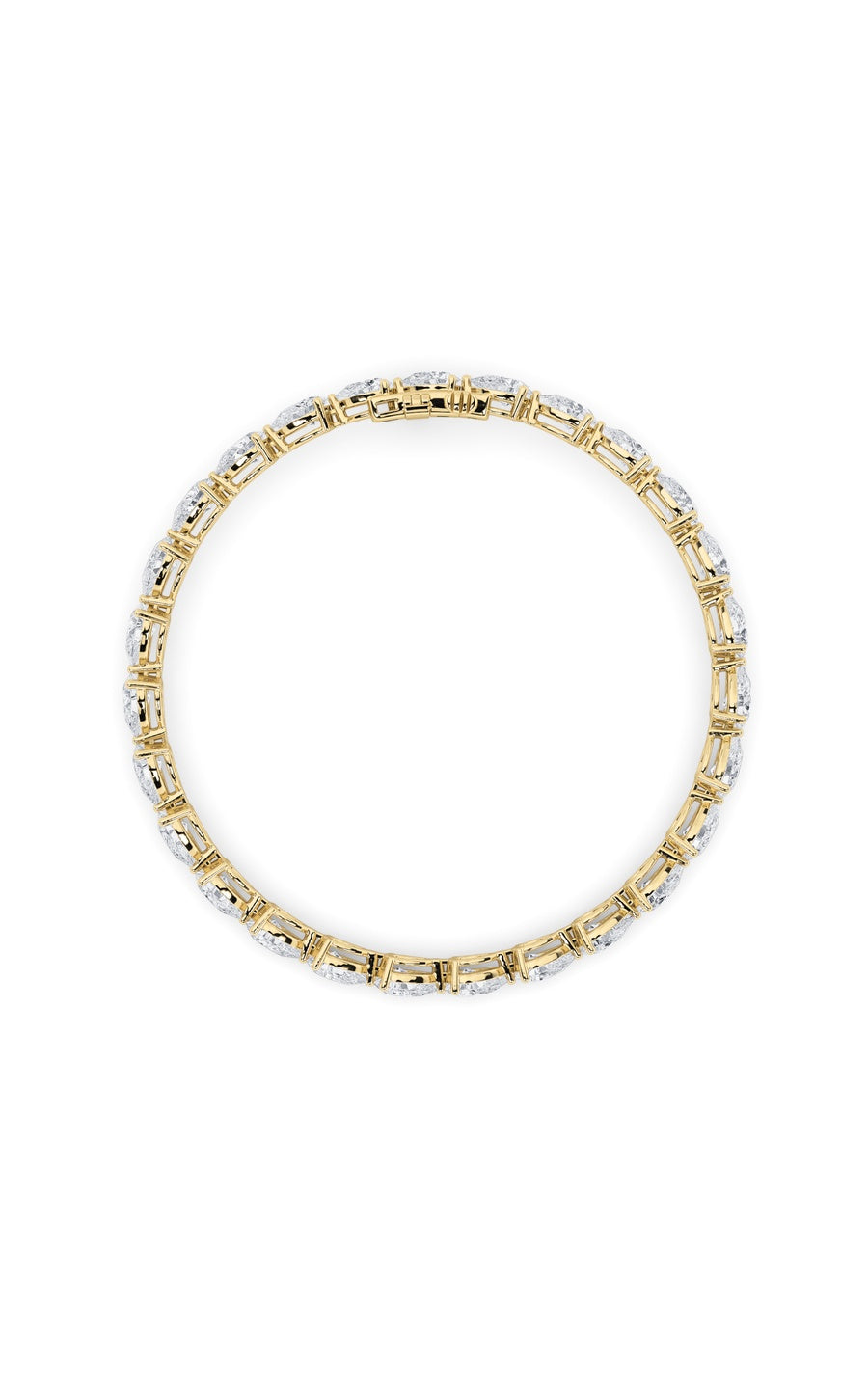 6CTW Pear Shaped Lab Grown Diamond (F/VS) Fancy Line Bracelet in 14K Gold