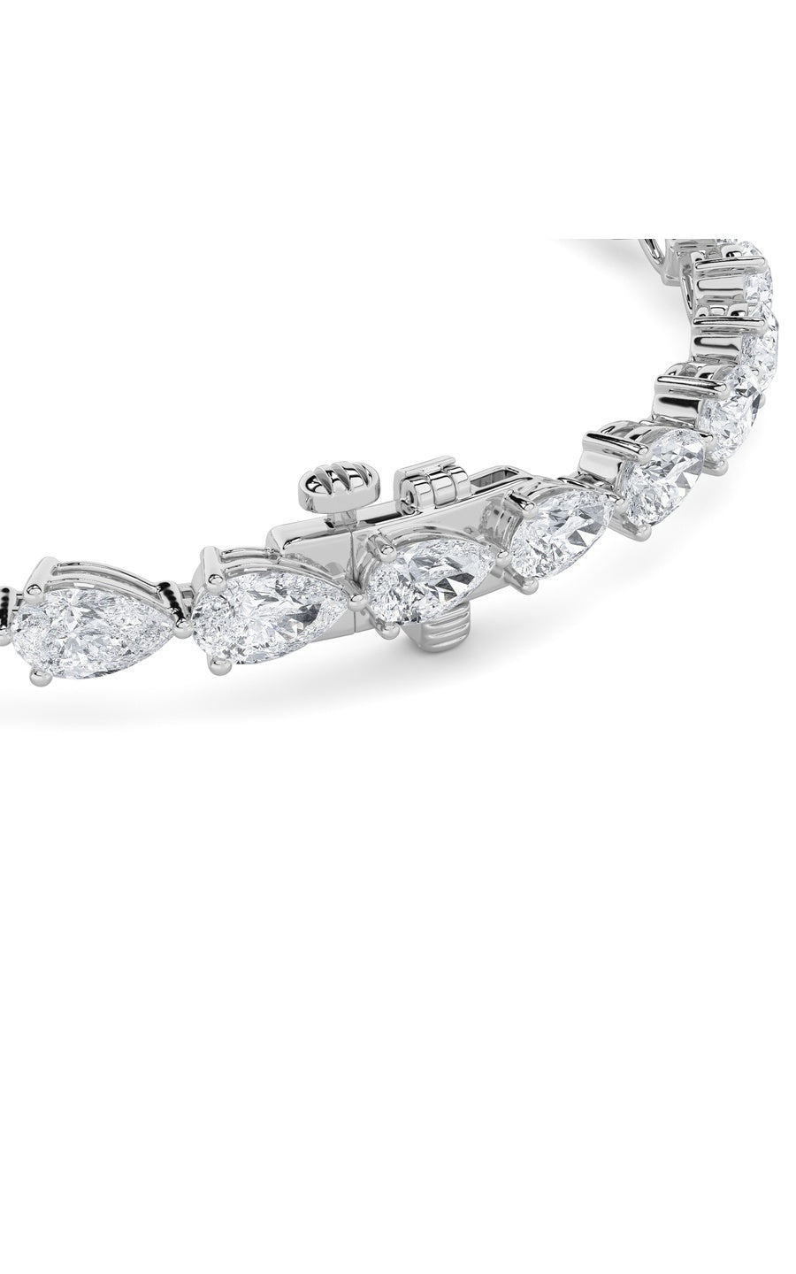 7Cttw Pear Shaped Lab Grown Diamond (F/VS) Fancy Line Bracelet in 14K Gold