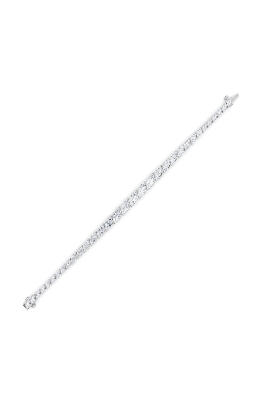 13Cttw Marquise Shaped Lab Grown Diamond (F/VS) Fancy Bracelet in 14K Gold