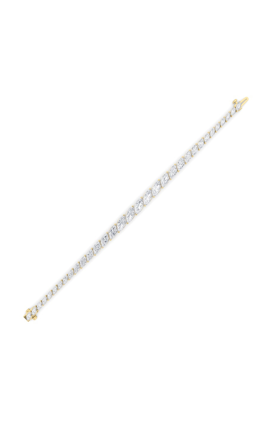 13Cttw Marquise Shaped Lab Grown Diamond (F/VS) Fancy Bracelet in 14K Gold