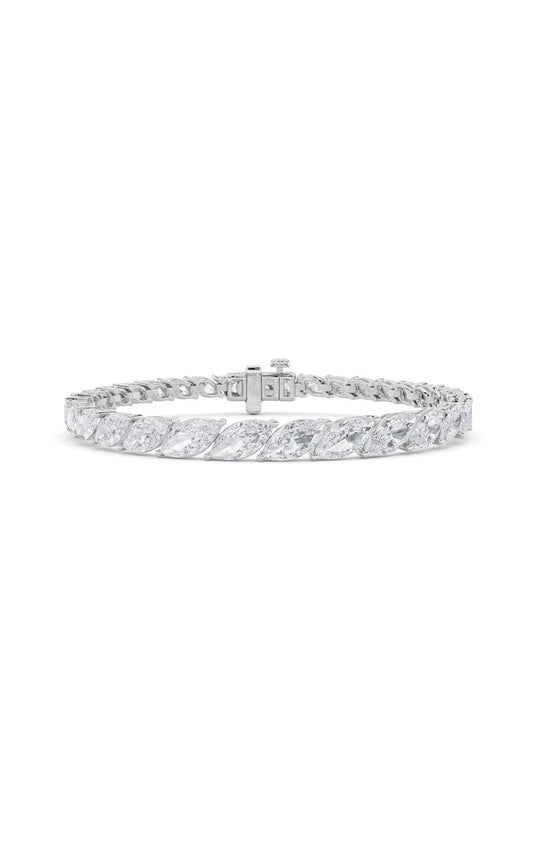 13.5Cttw Marquise Shaped Lab Grown Diamond (F/VS)Bracelet in 14K Gold