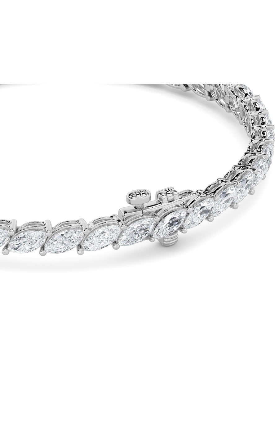 13.5Cttw Marquise Shaped Lab Grown Diamond (F/VS)Bracelet in 14K Gold