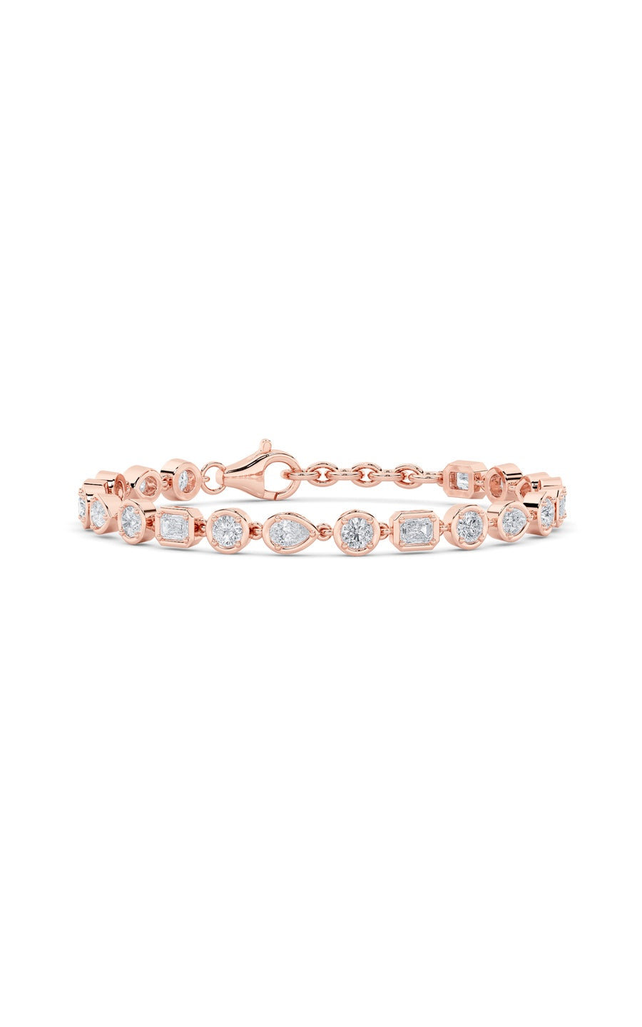 4CTW Mix Shaped Lab Grown Diamond (G/VS) Bracelet in 14K Gold